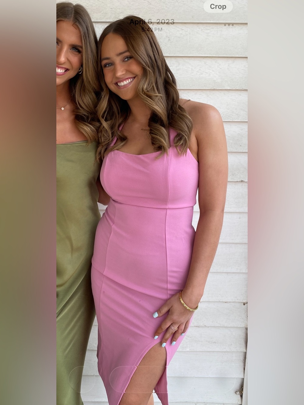 Lulu's Dusty Rose Cowl Neck Midi Dress with Back Tie